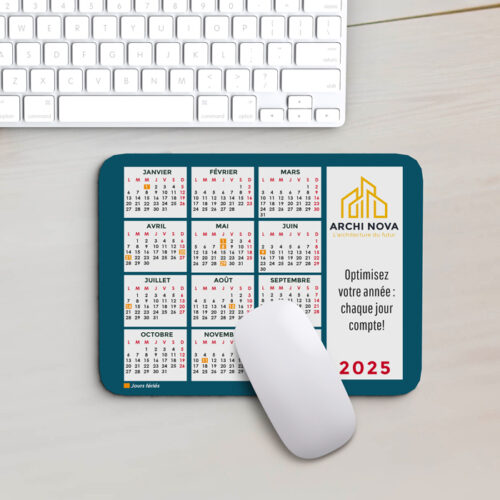 Tapis de souris rectangulaire - Calendrier <br> <strong>  23,4 x 19,1 cm </strong> – Image 2