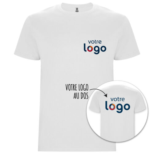 T-shirt mixte Roly® – Blanc recto verso
