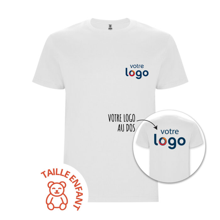 Alternative view of T-shirt enfant mixte Roly® – Blanc recto verso