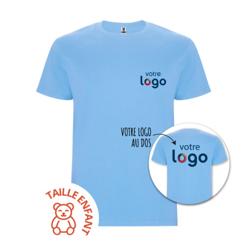 T-shirt enfant mixte Roly® – Bleu clair recto verso – Image 2