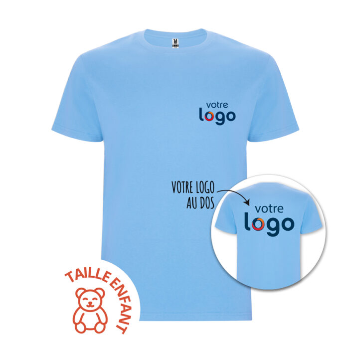 Alternative view of T-shirt enfant mixte Roly® – Bleu clair recto verso