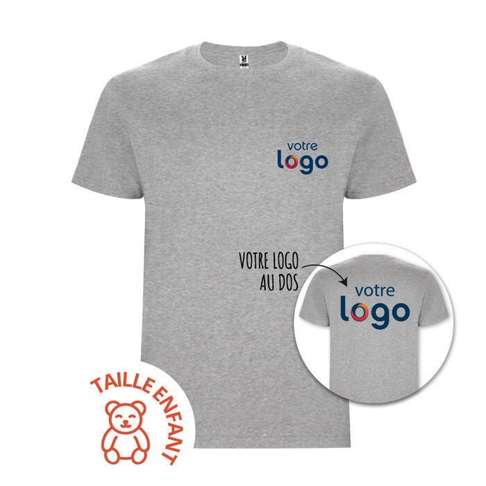 Alternative view of T-shirt enfant mixte Roly® – Gris recto verso