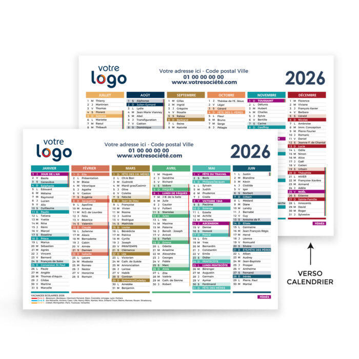 Calendrier A4 Recto/Verso